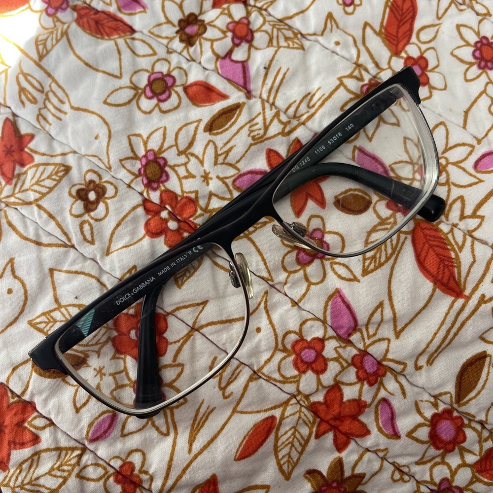 Dolce Gabbana Eyeglasses DG1248 1106Glasses Shiny Black Gunmetal 53-16 140